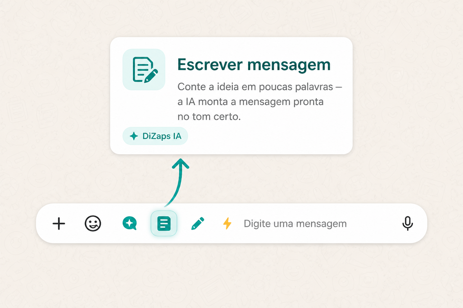 Botão Escrever mensagem — DiZaps IA